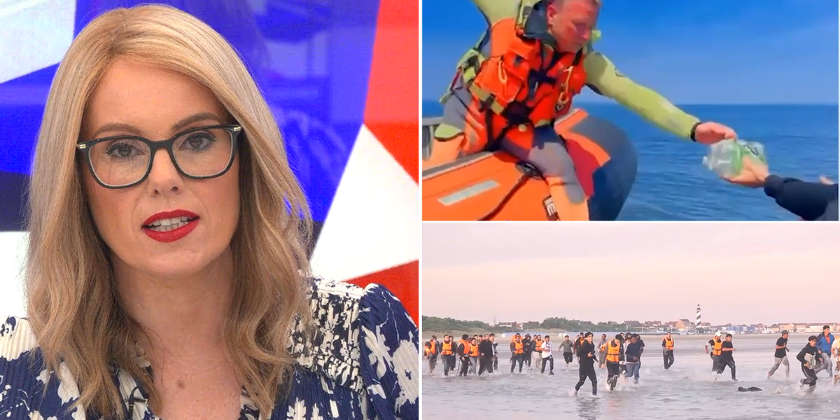 NextImg:Michelle Dewberry FUMES at outrageous clip showing French police help migrants cross Channel just days after Macron-Starmer meeting: ‘Scores of MEN’