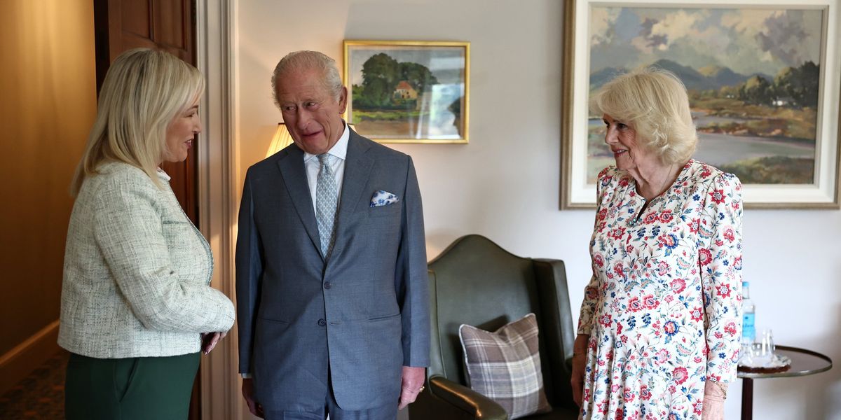 King Charles and Queen Camilla greet Northern Irish First Minister and Deputy King Charles and Queen Camilla greet Northern Irish First Minister and Deputy