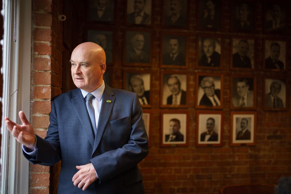 Mick Lynch, General Secretary of the Rail, Maritime and Transport (RMT) union at the RMT headquarters in Euston, central London, after railway workers voted overwhelmingly to strike in a bitter dispute over jobs, pay and conditions, threatening massive disruption to the network in the coming weeks. Picture date: Wednesday May 25, 2022.