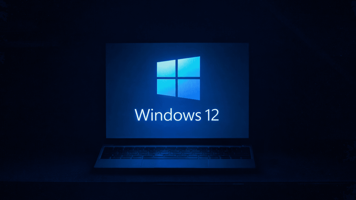 Microsoft Windows 12 mockup on laptop