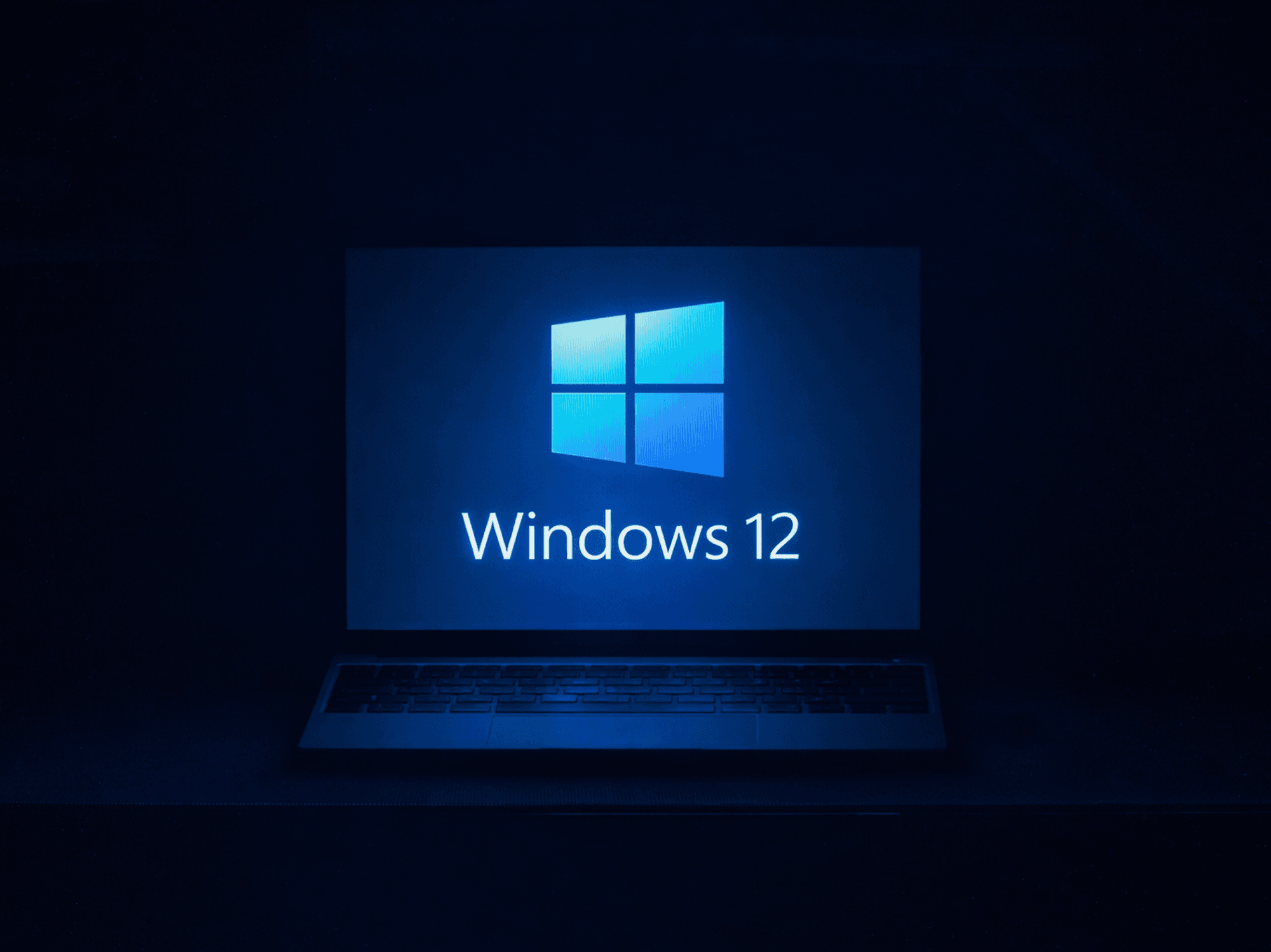 Microsoft Windows 12 mockup on laptop