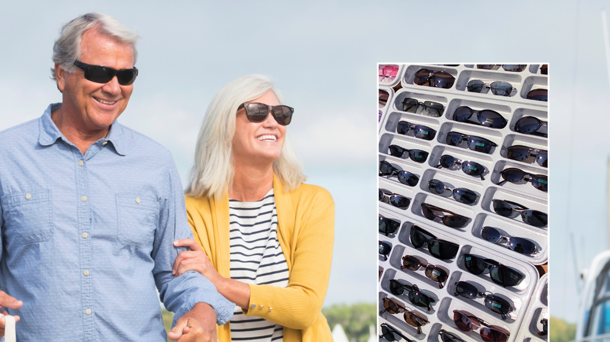 Middle age couple in glasses / sunglasses