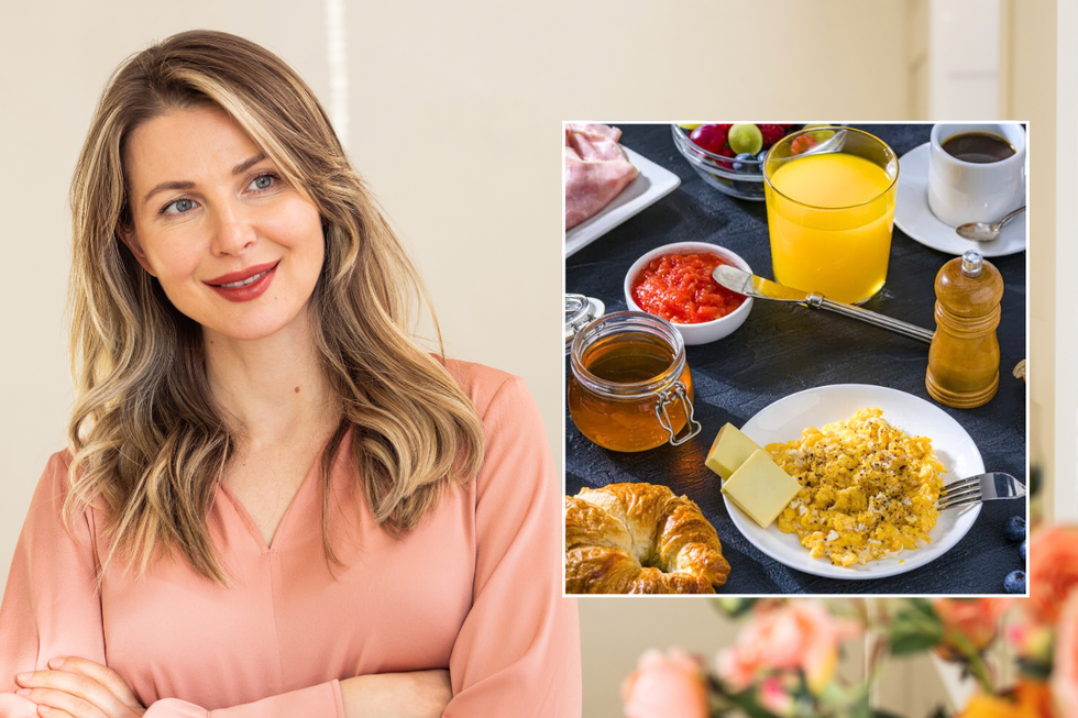 Middle aged woman / breakfast foods