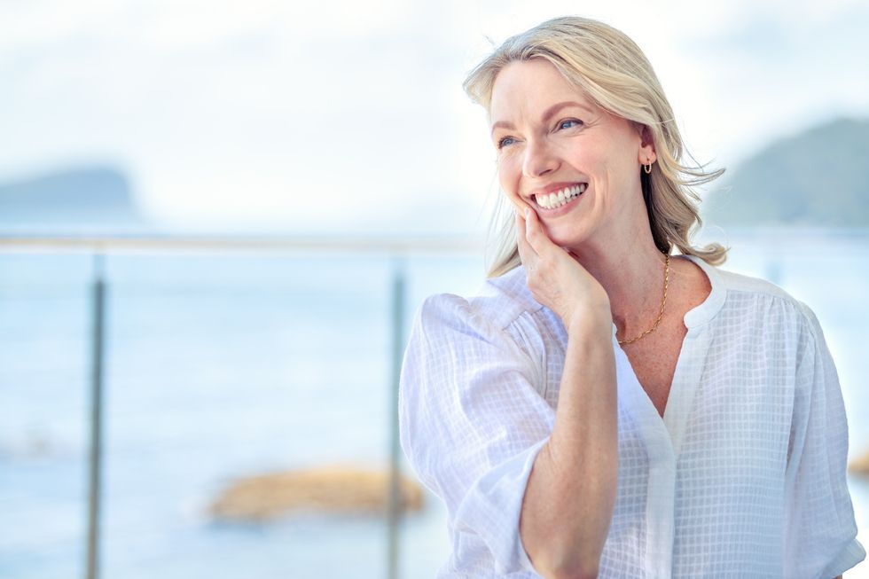 Middle-aged woman wearing blouse