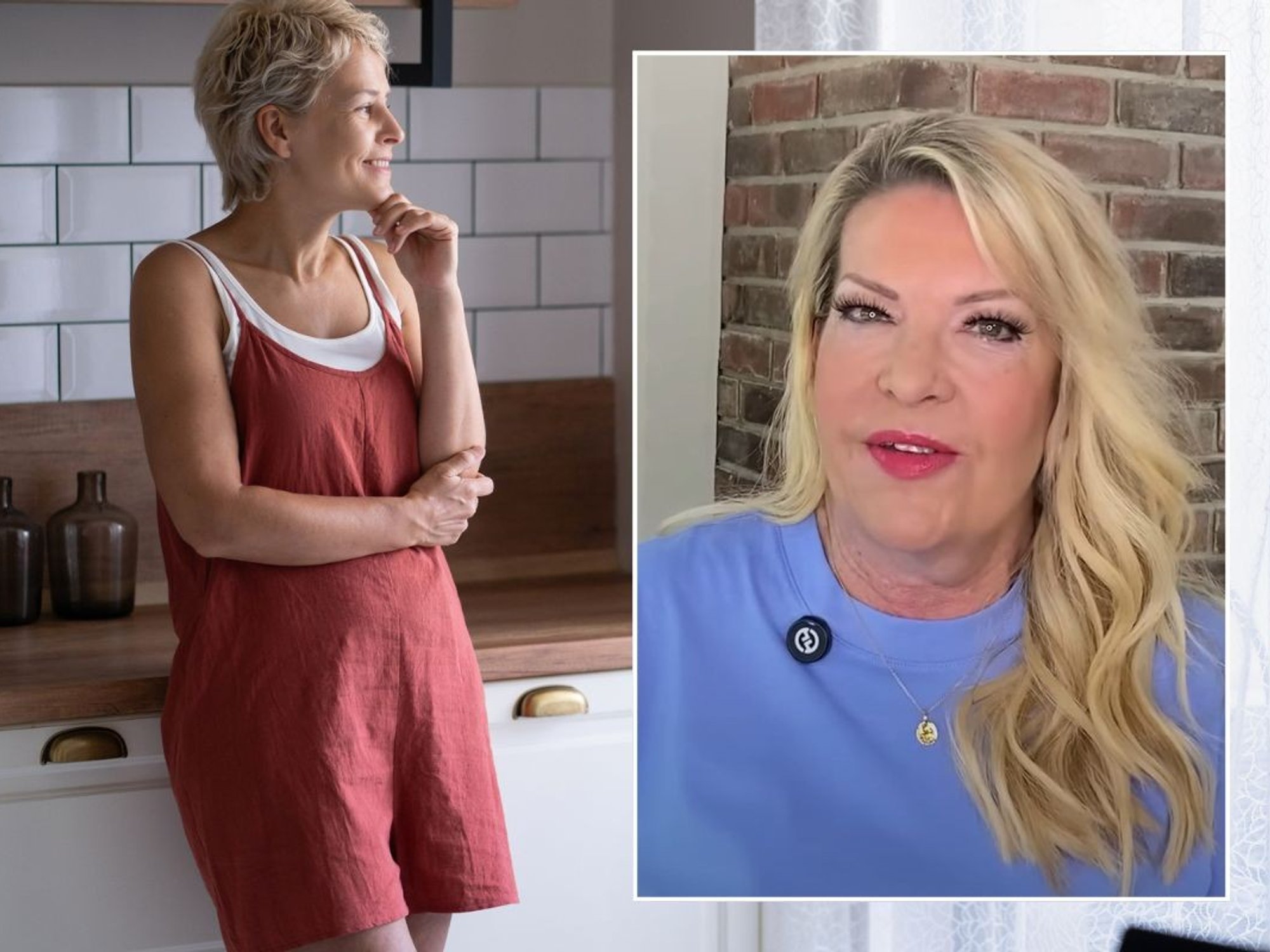 Middle-aged woman wearing romper / Deirdre Nicholas