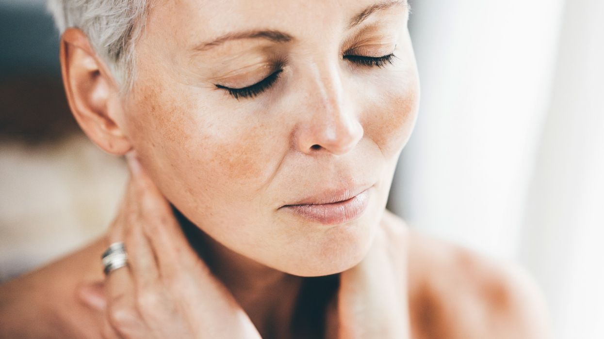 Middle-aged woman with beautiful skin