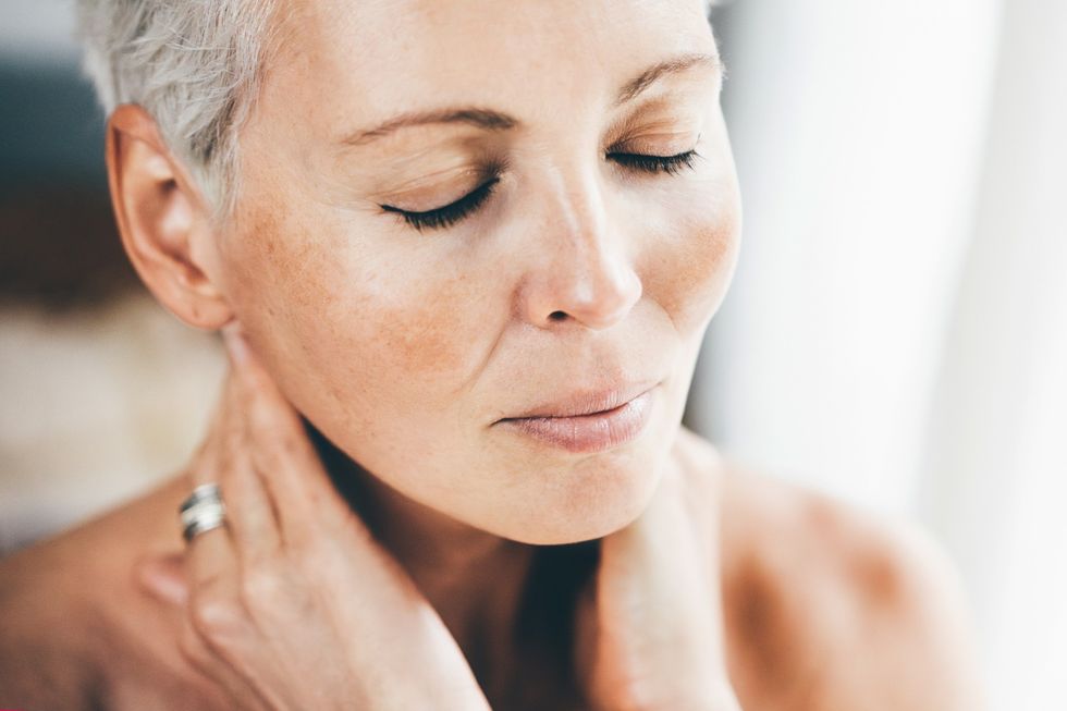 Middle-aged woman with beautiful skin