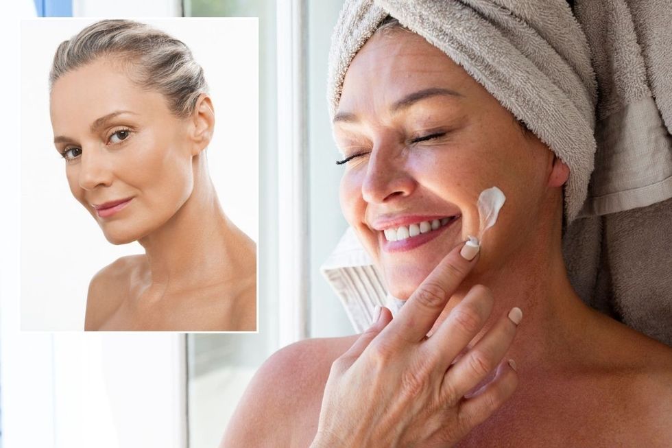 Middle-aged women with beautiful skin