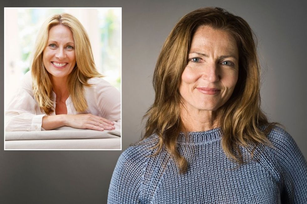 Middle-aged women with long hair