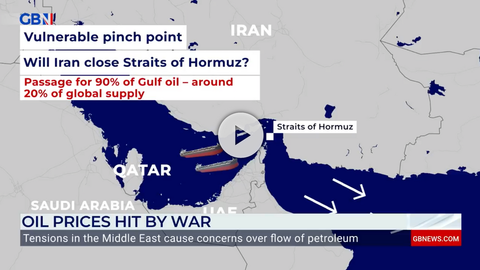 Middle East map of Straits of Hormuz