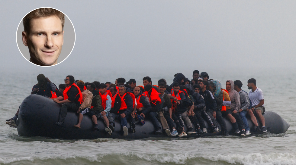 Migrant boat and Chris Philp