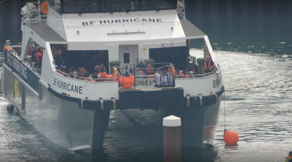 Migrant boat arriving at Dover