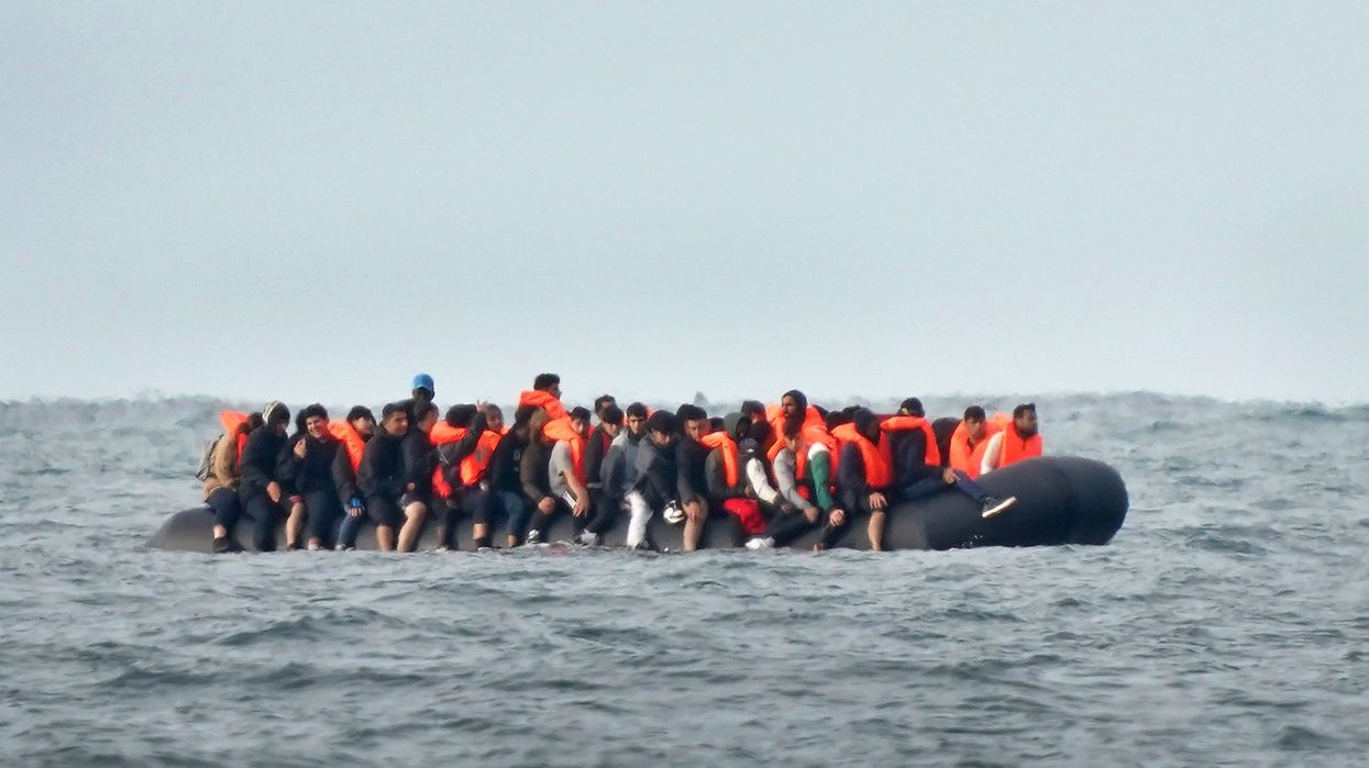 Migrant boat in the English Channel