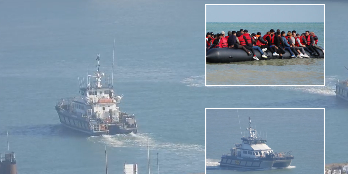 NextImg:French navy officers REFUSE to rescue 60 migrants from sinking dinghy and demand British Border Force step in despite shadowing them just one mile from French coast