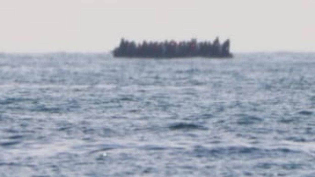 Migrant dinghy spotted crossing the Channel