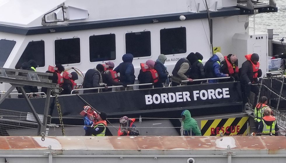 Migrants arrive in Britain on \u200bBorder Force vessel