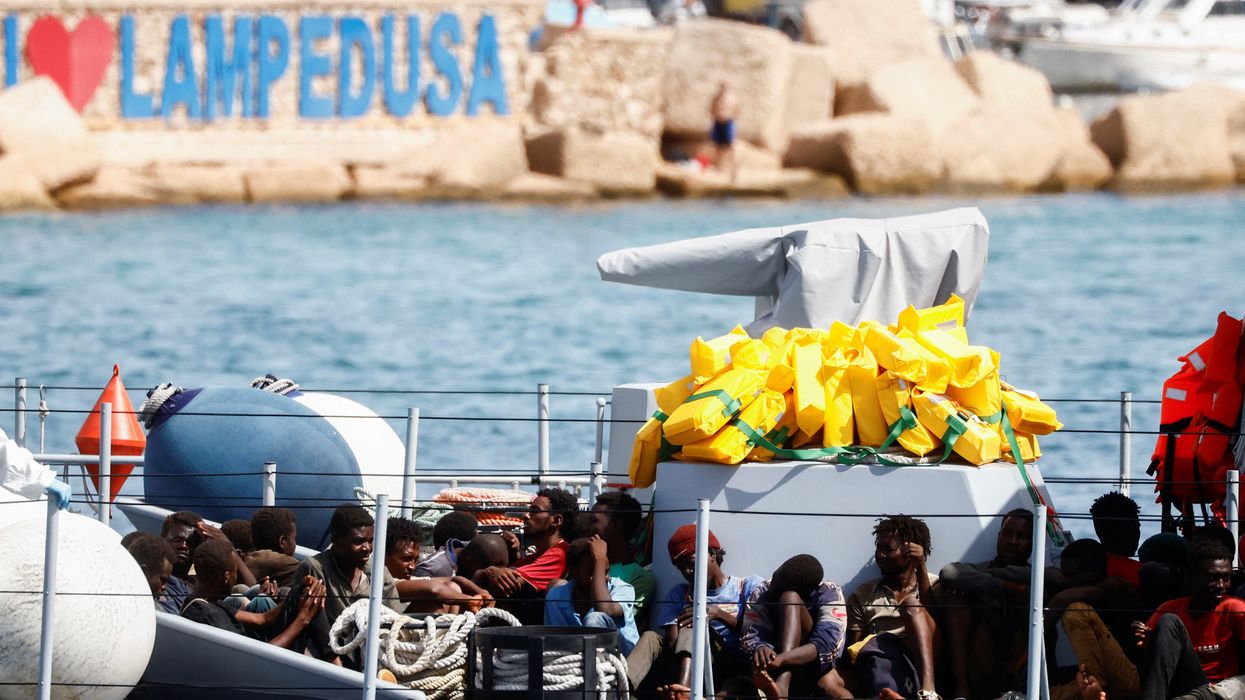 Migrants arriving at Lampedusa