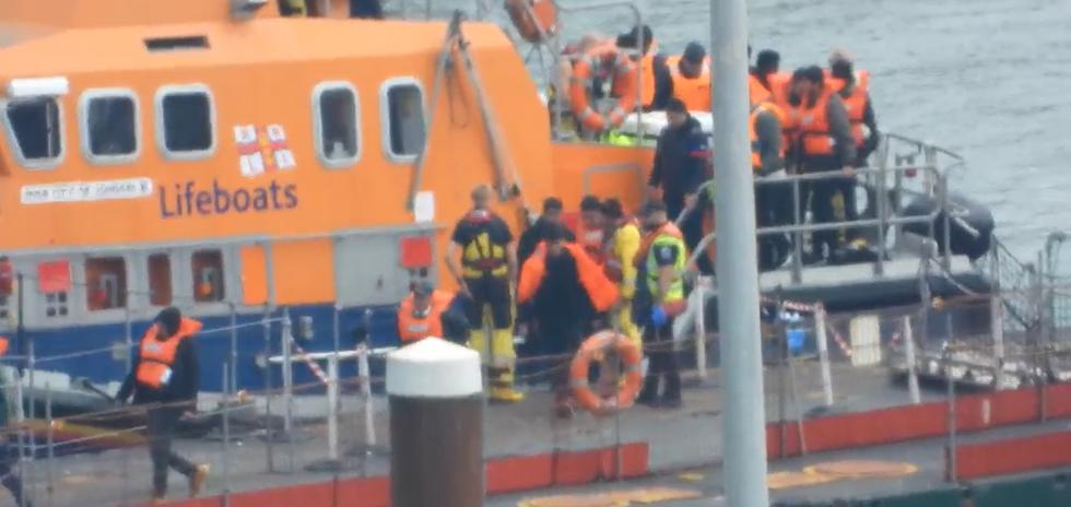 Migrants arriving in Dover today