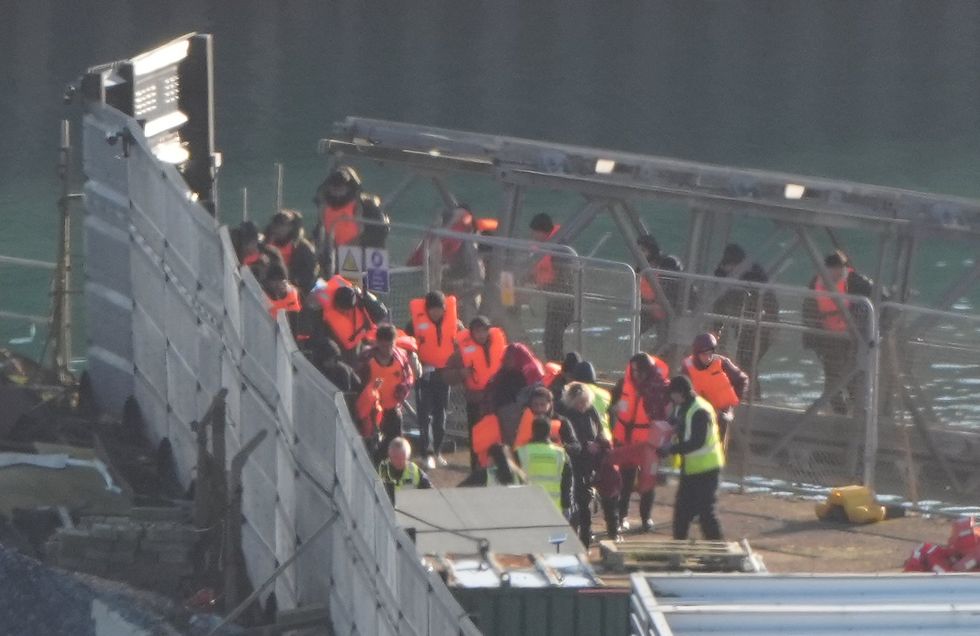 Migrants arriving in Dover