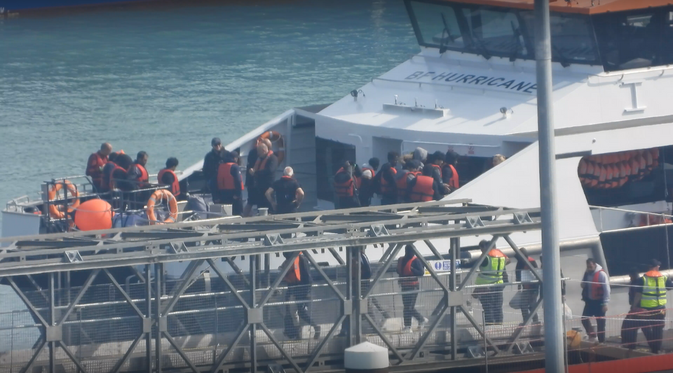 Migrants arriving in Dover