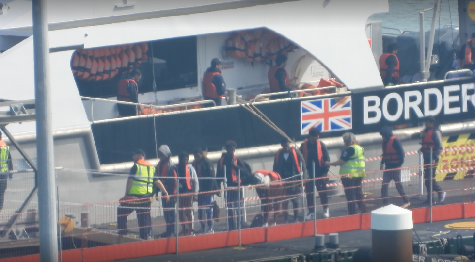 Migrants arriving in Dover