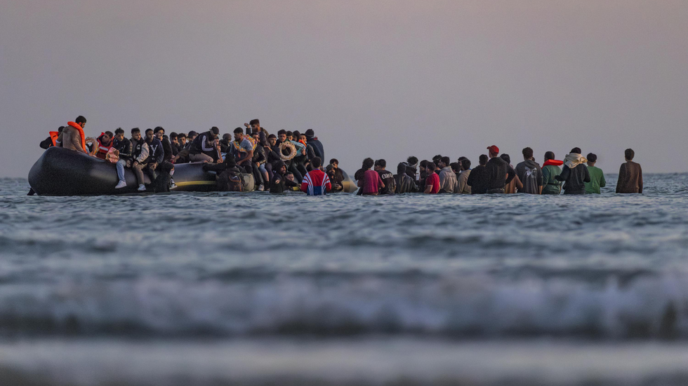 Migrants attempting to cross the Channel