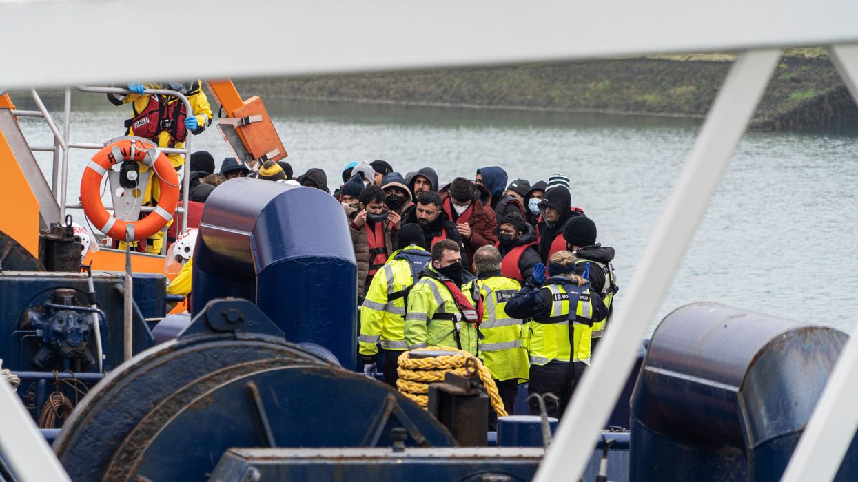 Migrants being brought ashore in Dover