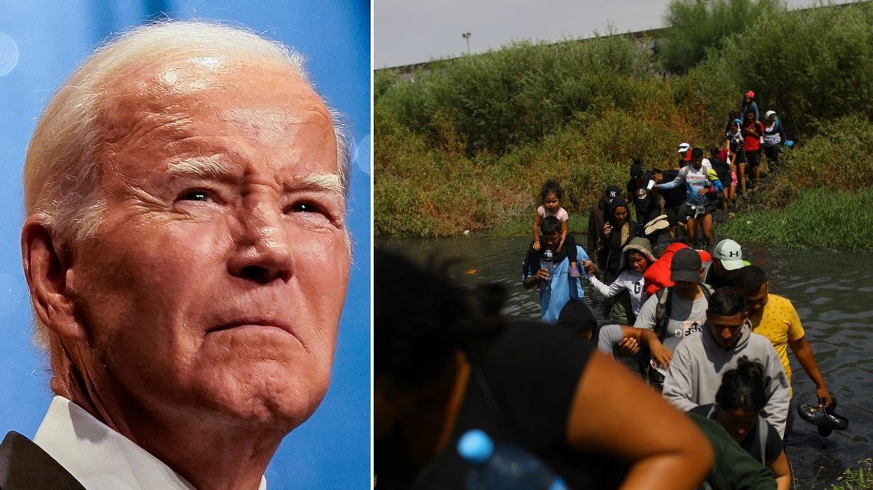 Migrants cross the Rio Bravo and Joe Biden