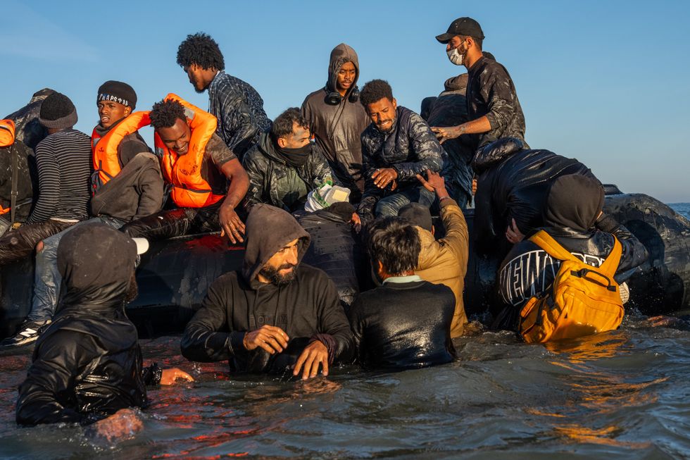 Migrants crossing the Channel