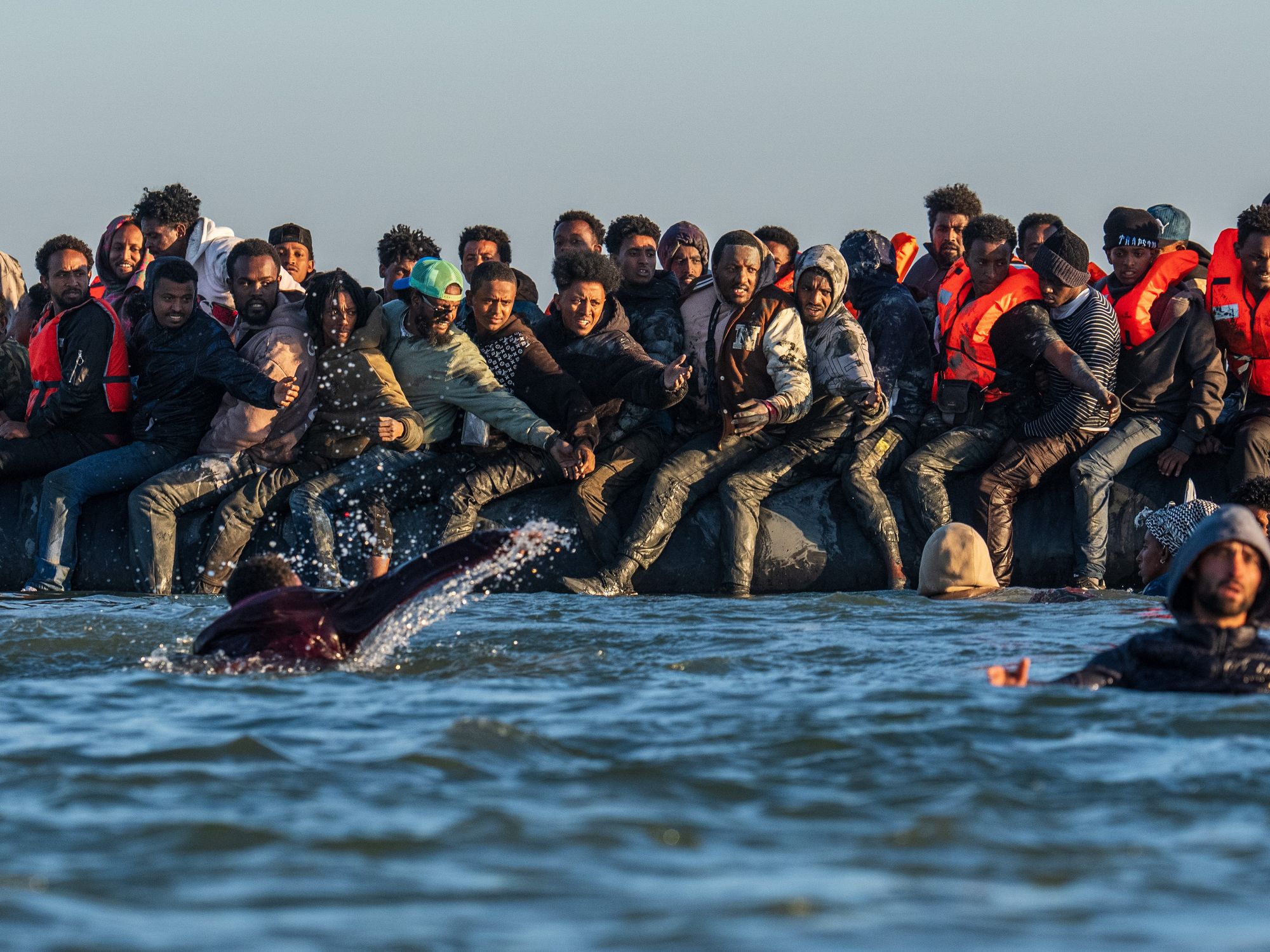 Migrants crossing the Channel
