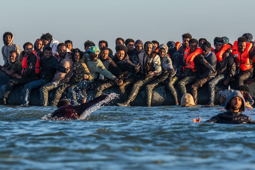 Migrants crossing the Channel