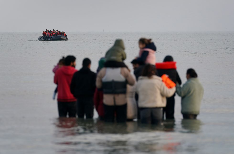Migrants crossing