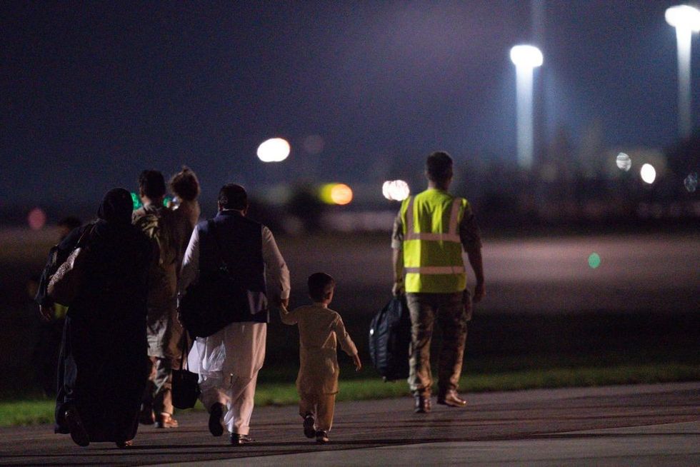 Migrants in RAF Brize Norton