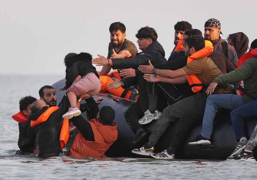 Migrants in small boat