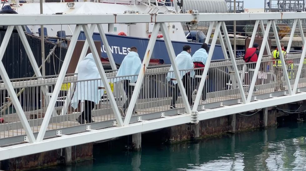 Migrants landing in the UK