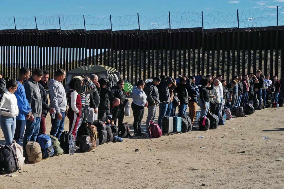 Migrants near the southern border of Mexico