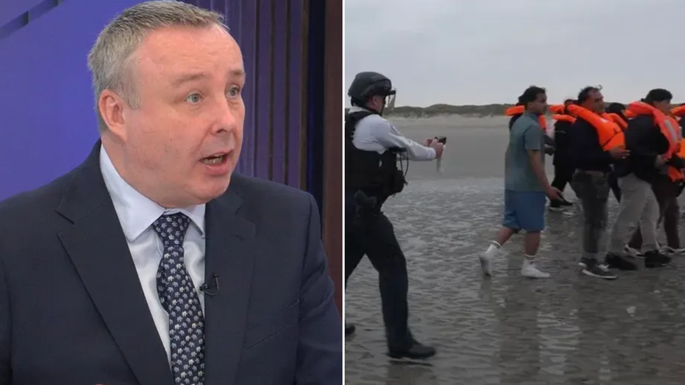 Migrants on Graveline beach and Mark White