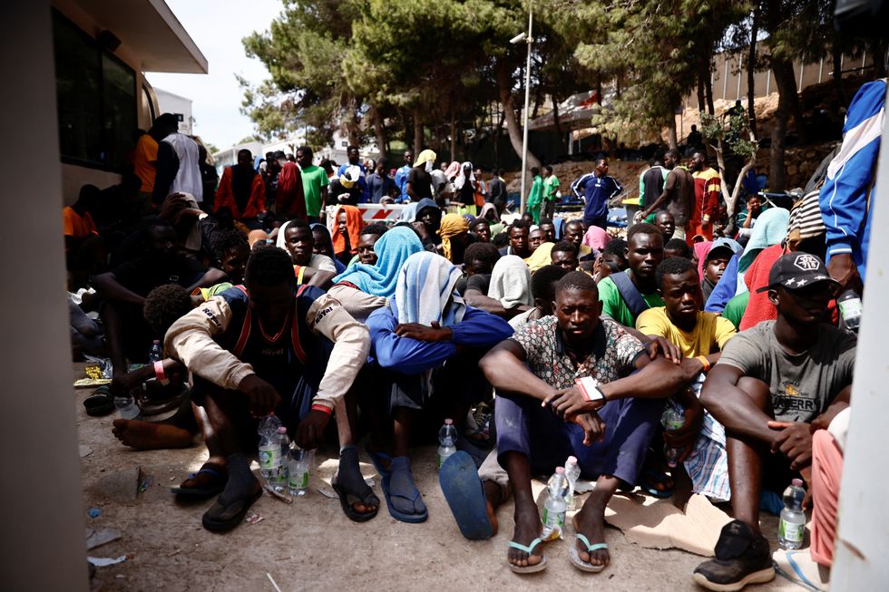 Migrants on Lampedusa