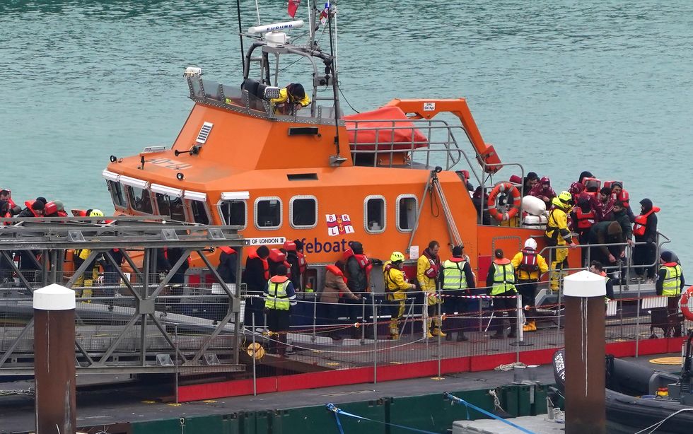 Migrants on lifeboat