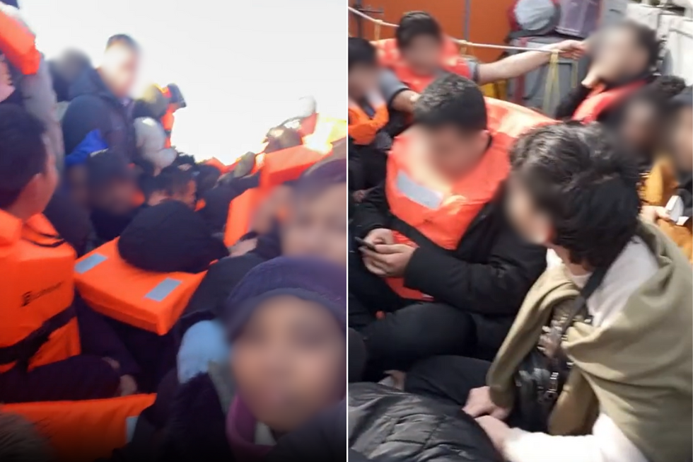 Migrants on small boats
