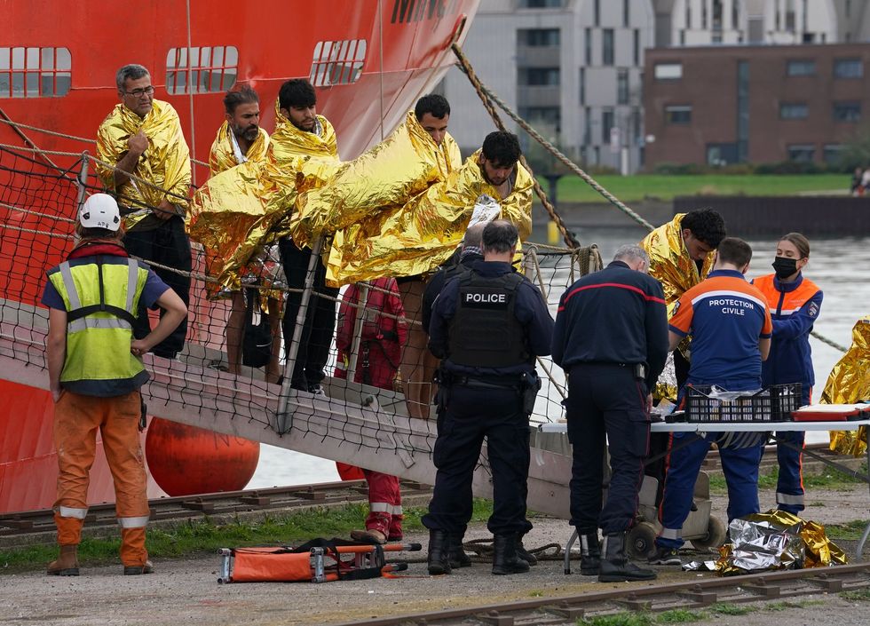 Migrants rescued by French police
