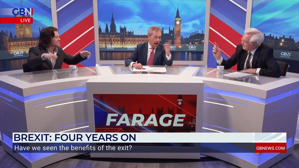 Mike Galsworthy, Nigel Farage and David Davis