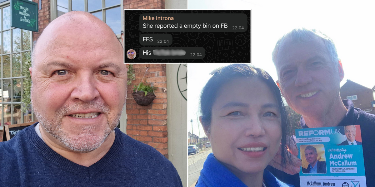 NextImg:Tories drawn into 'sexism and racism' row after candidate launches 'slur' at Reform challenger's wife