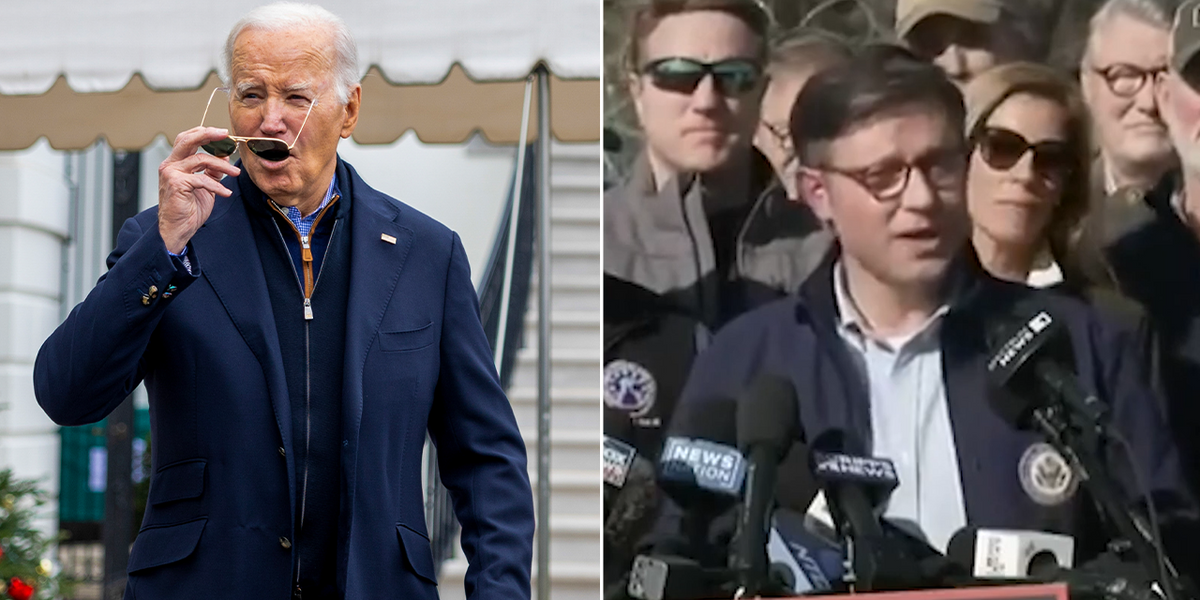 NextImg:Speaker Mike Johnson lashes out at Biden’s border policy as illegal migrants flood in