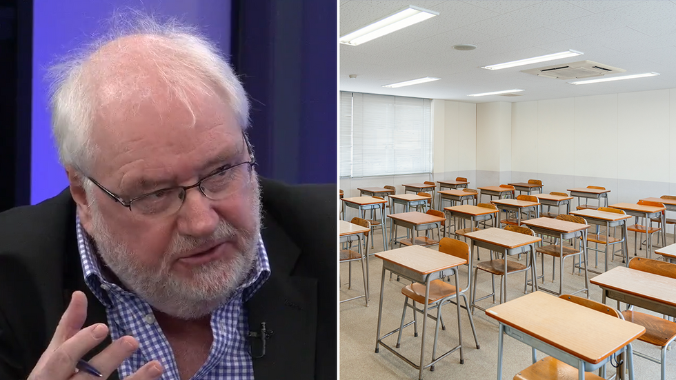Mike Parry and an empty classroom