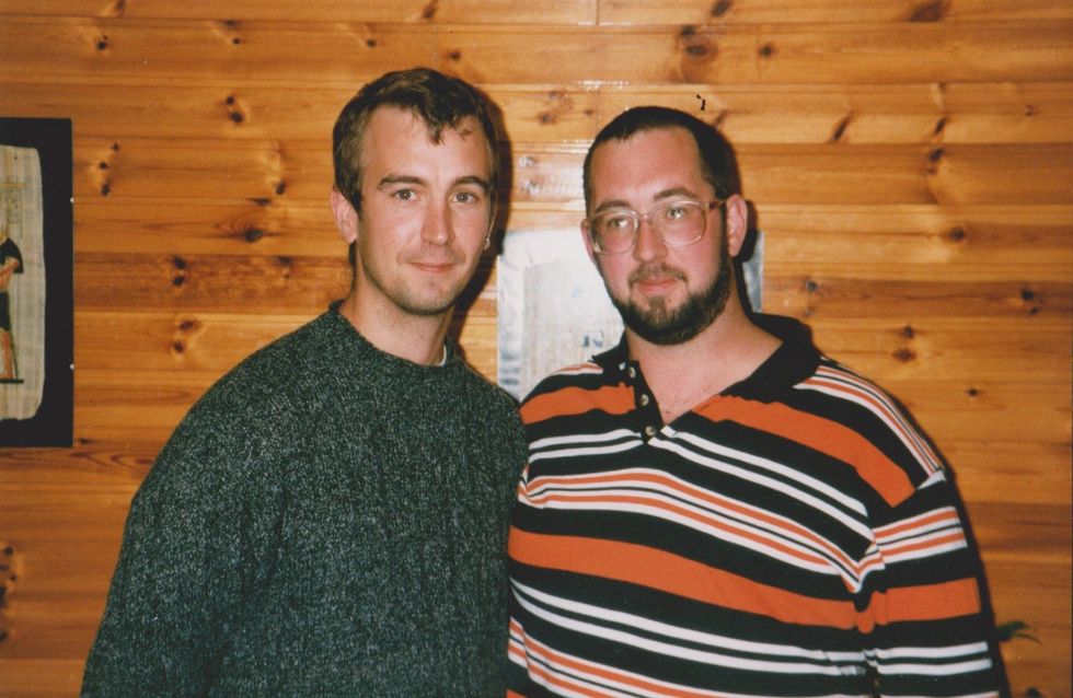 Mike (right) and David Haines in the late 1990s