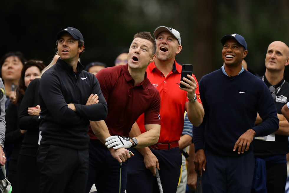 Mike Tindall, Rory McIlroy and Tiger Woods
