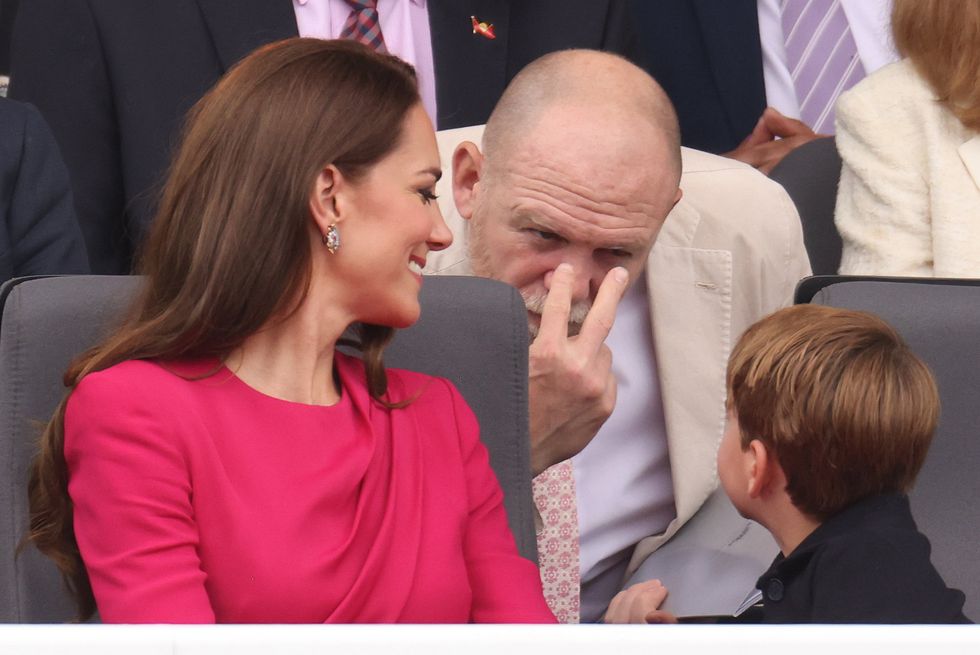Mike Tindall was keeping a close eye on Prince Louis during the pageant