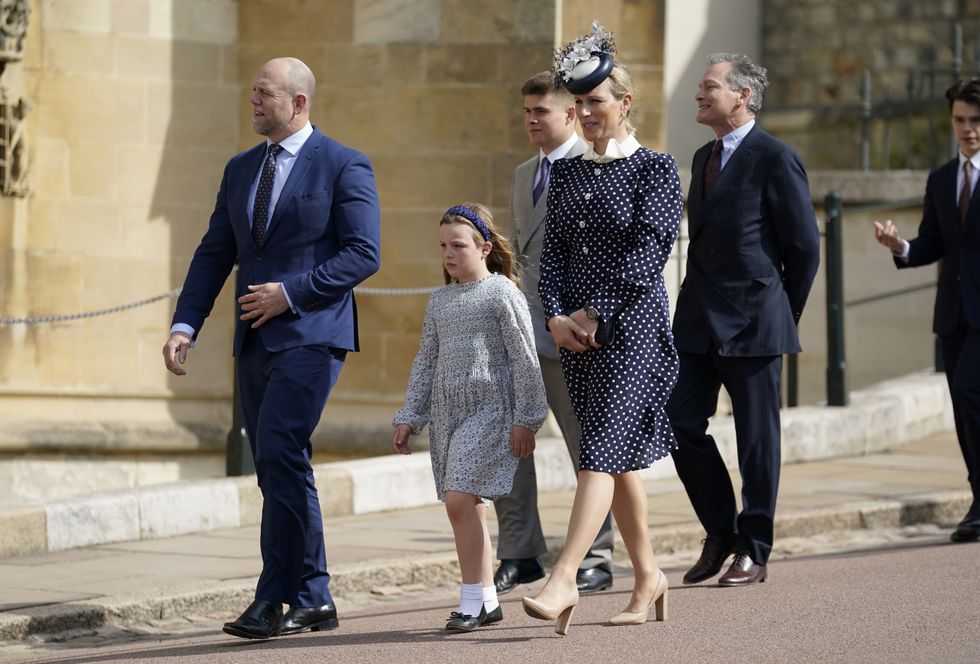 Mike, Zara and Mia Tindall.