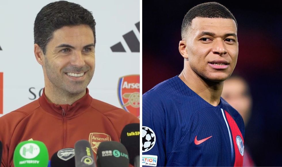 Mikel Arteta and Kylian Mbappe
